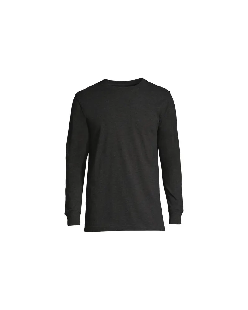 Lands' End Super-T Langarm-Shirt, Classic Fit, Herren, Größe:56-58 tall, Schwarz, Baumwolle, by Schwarz