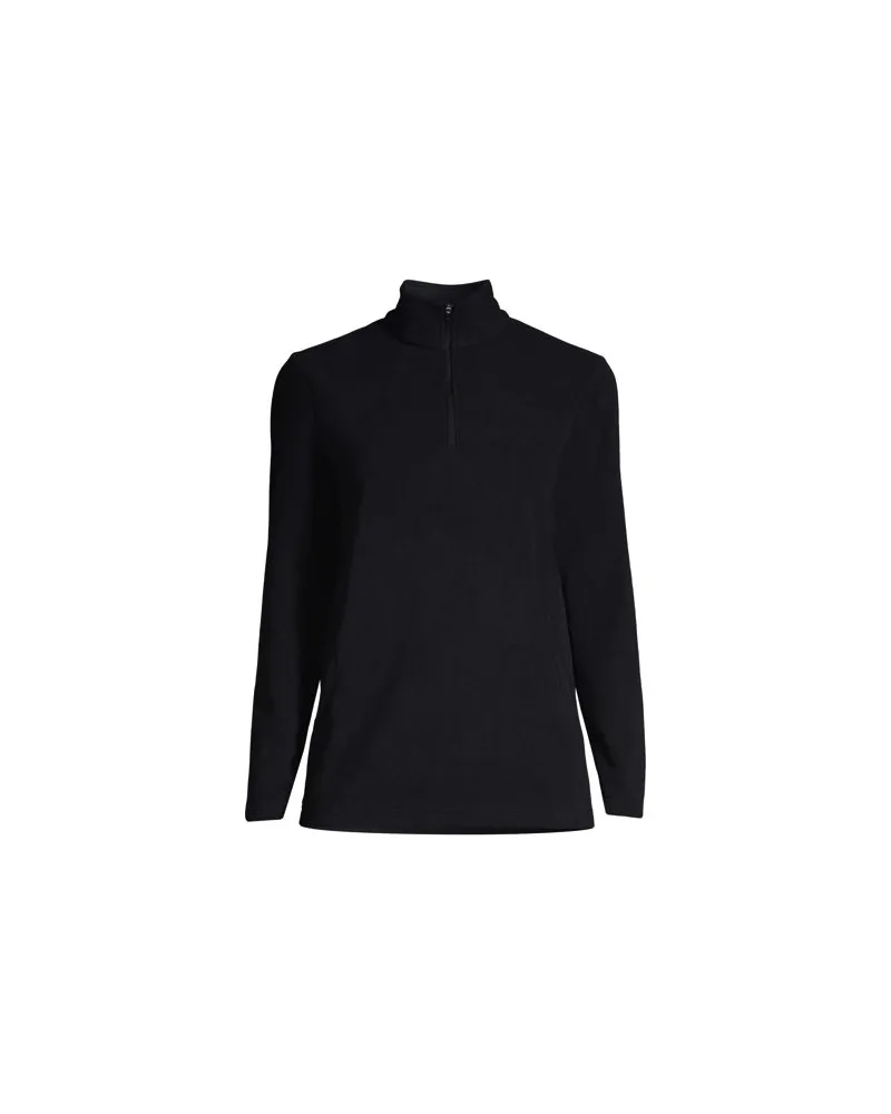 Lands' End Anyweather™ Fleece-Pullover mit Reißverschluss, Damen, Größe regular, Schwarz, Polyester, by Schwarz