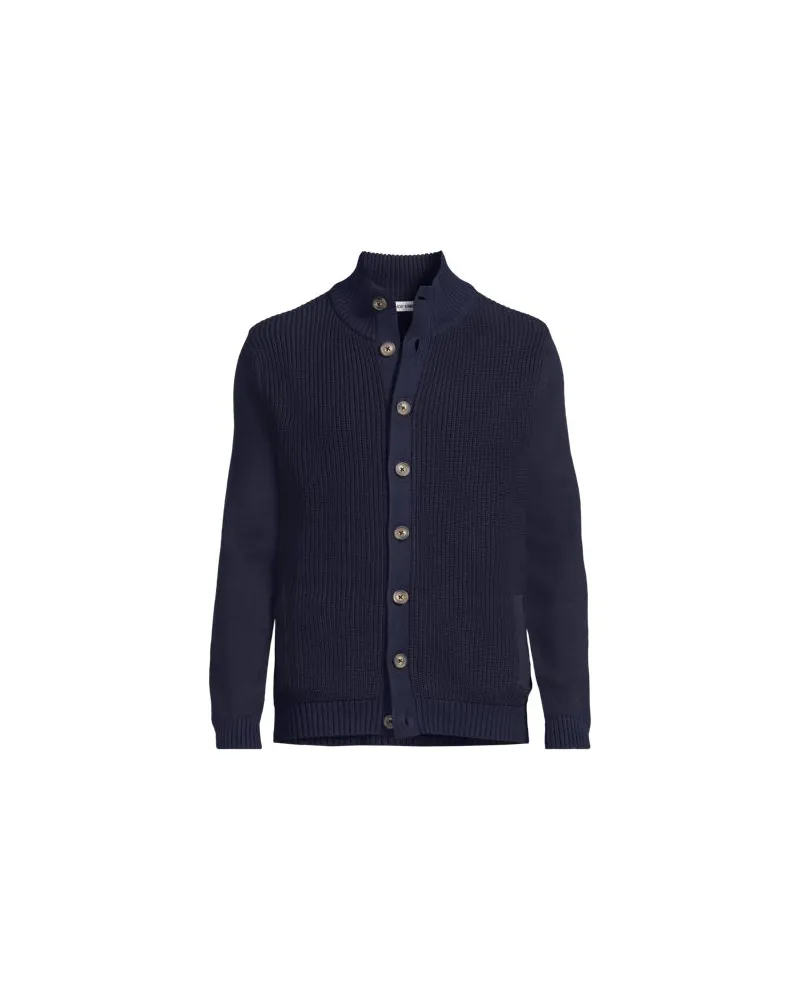 Lands' End Cardigan mit Stehkragen DRIFTER, Herren, Größe:56-58 regular, Blau, by Blau