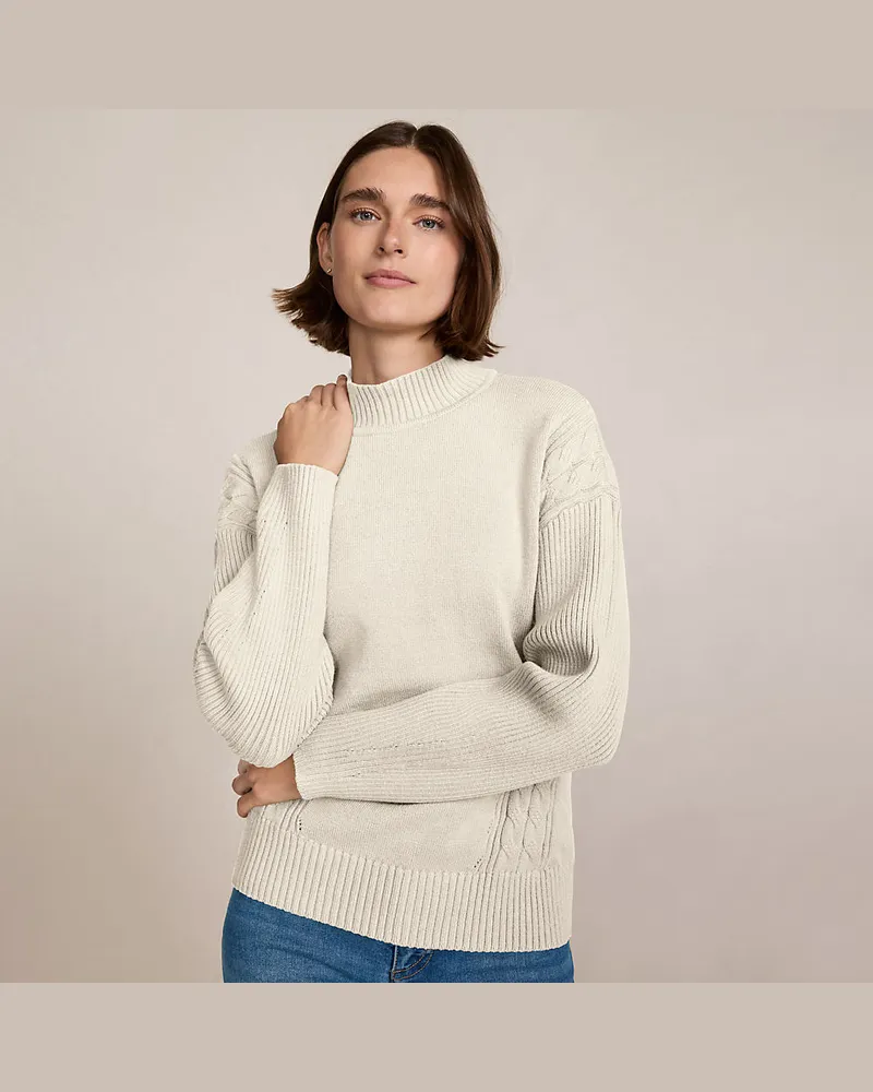 Lands' End Stehkragenpullover Silk Touch, Damen, GrÃ¶ÃŸe petite, WeiÃŸ, by Weiãÿ