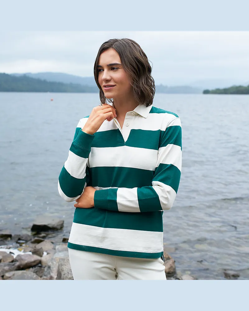 Lands' End Rugby-Shirt, Damen, Größe regular, Grün, Baumwolle, by Grün
