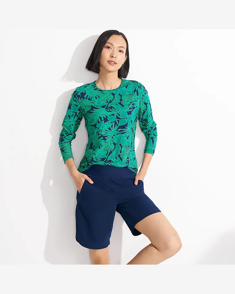 Lands' End Badeshorts 23 cm, Damen, Größe regular, Blau, Polyester-Mischung, by Blau