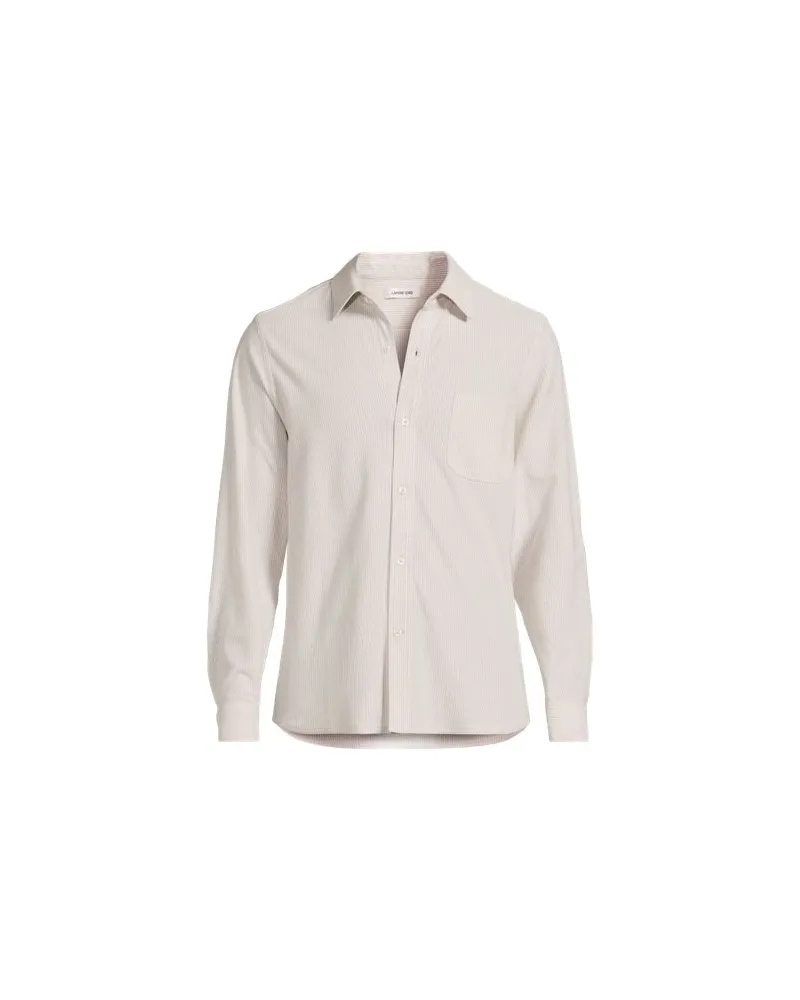 Lands' End Langarm-Oxfordhemd aus Piqué, Classic Fit, Herren, Größe regular, Grau, Baumwolle, by Grau