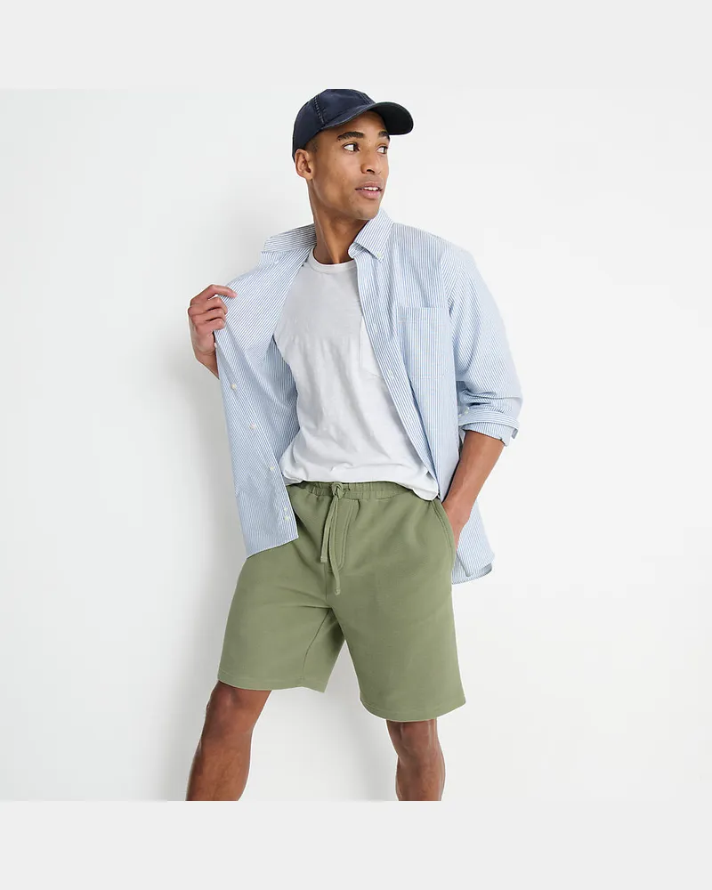 Lands' End Jersey-Shorts mit Struktur, Herren, Größe regular, Grün, Baumwolle/Polyester/Baumwoll-Mischung, by Grün