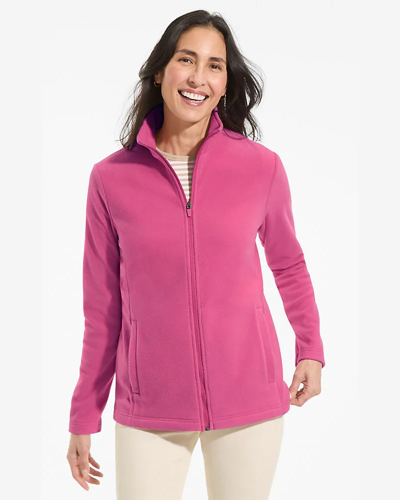 Lands' End Anyweather Fleece-Jacke, Damen, Größe plus, Rot, Polyester, by Rot