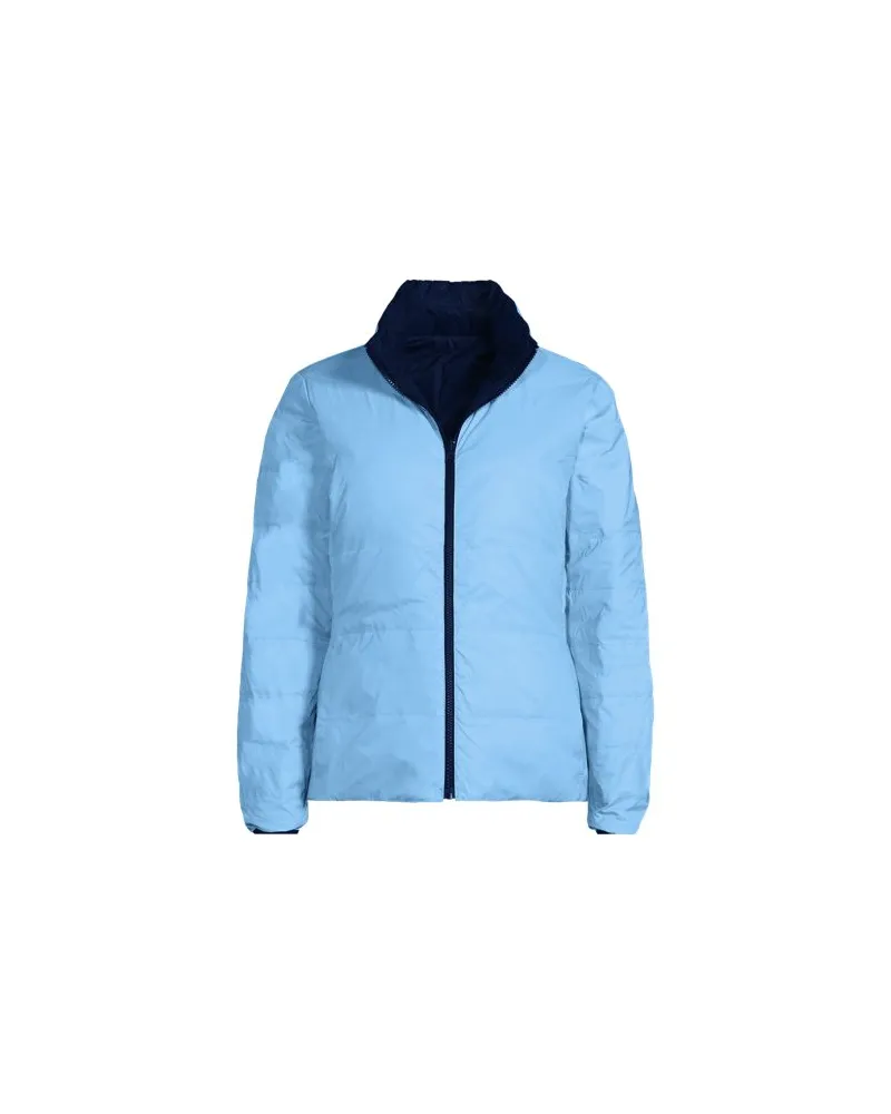 Lands' End Daunen-Wendejacke WANDERWEIGHT™ Verstaubar Ultraleicht, Damen, Größe plus, Blau, Nylon, by Blau