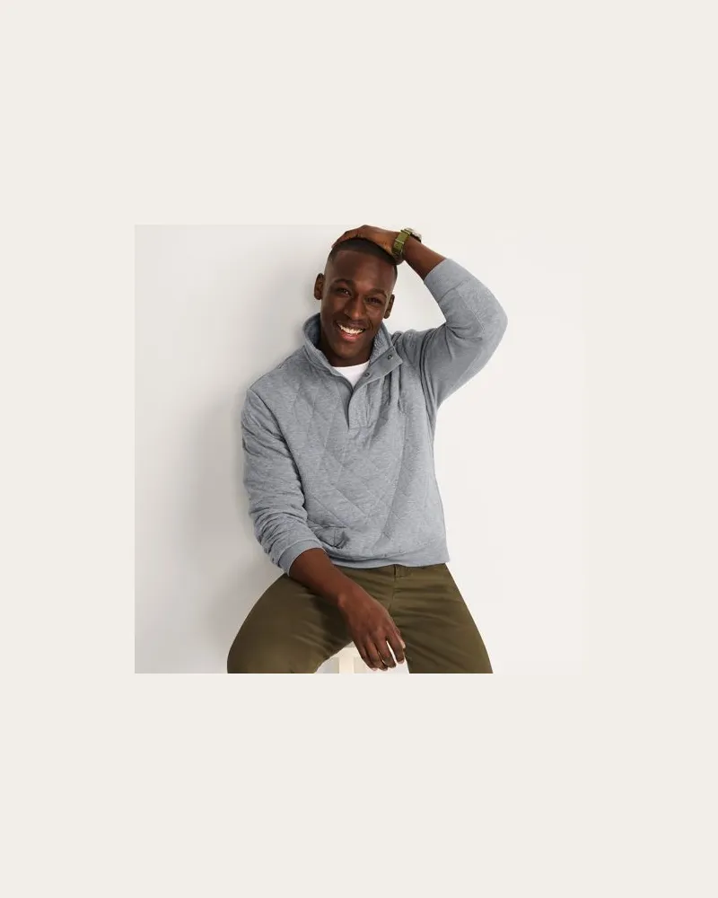 Lands' End Gesteppter Pullover mit Stehkragen, Herren, Größe:48-50 regular, Schwarz, by Schwarz