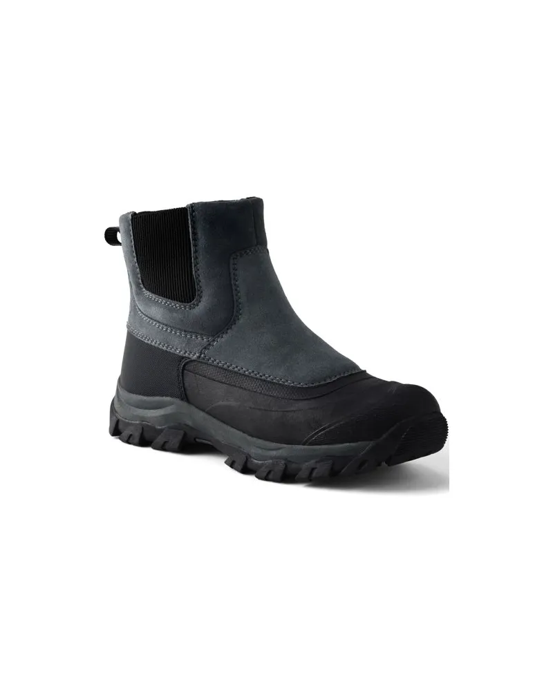 Lands' End Schneestiefel SQUALL mit Reißverschluss, Herren, Größe:41H regular, Grau, Nylon/Leder/Gummi, by Grau