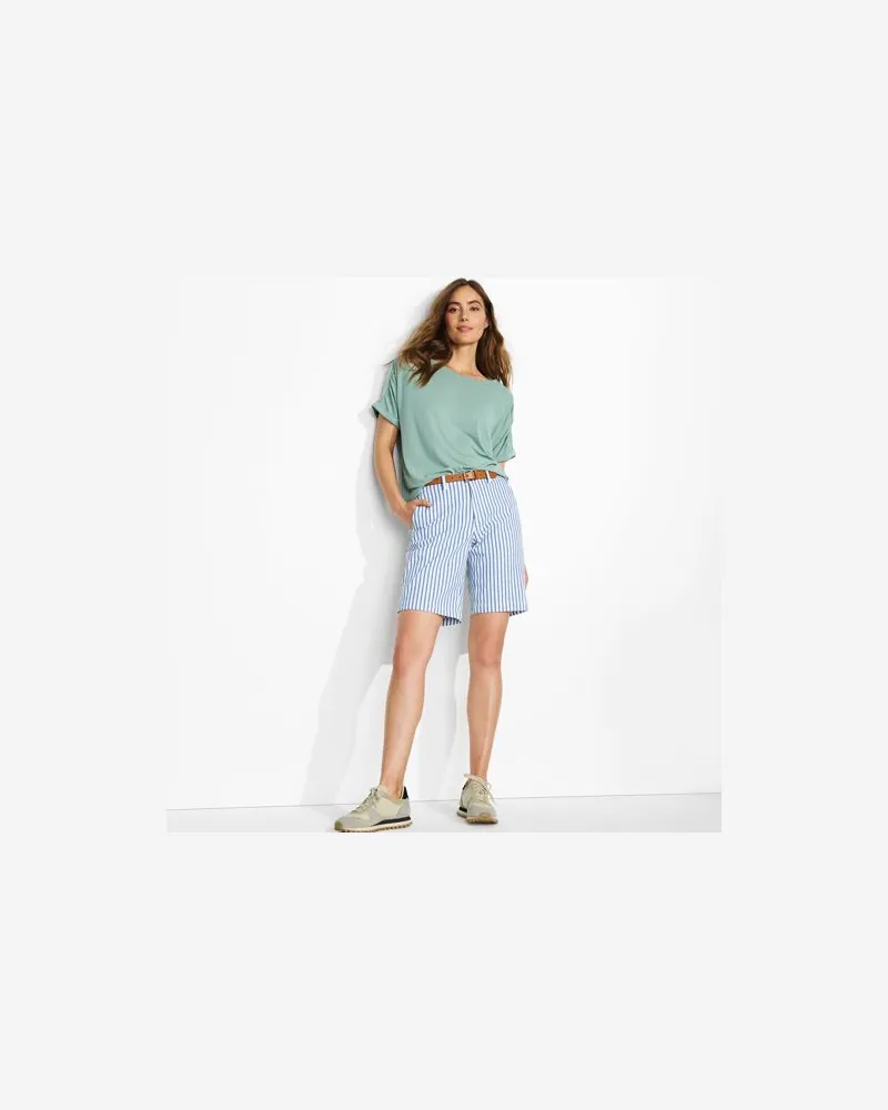 Lands' End Chino-Bermudas 25 cm, Damen, Größe:34 regular, Blau, by Blau