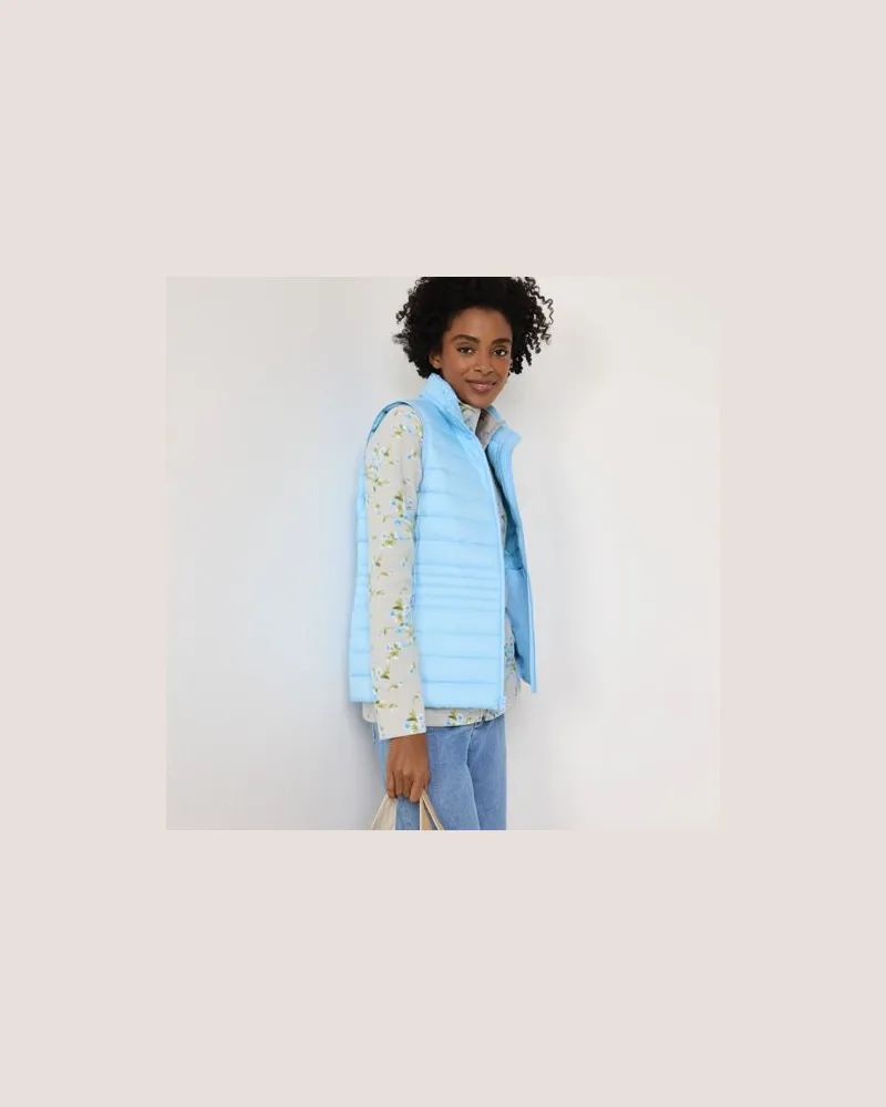 Lands' End Daunenweste WANDERWEIGHT Verstaubar Ultraleicht, Damen, Größe:44-46 regular, Blau, Nylon, by Blau