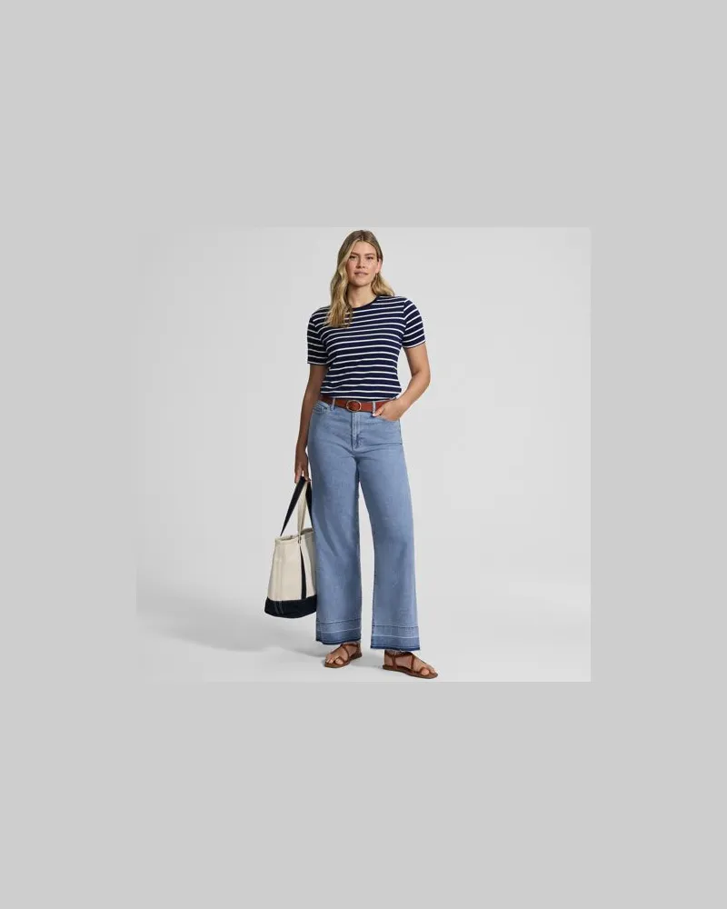 Lands' End Recover Jeans High Waist mit weitem Bein, Damen, Größe regular, Blau, by Blau