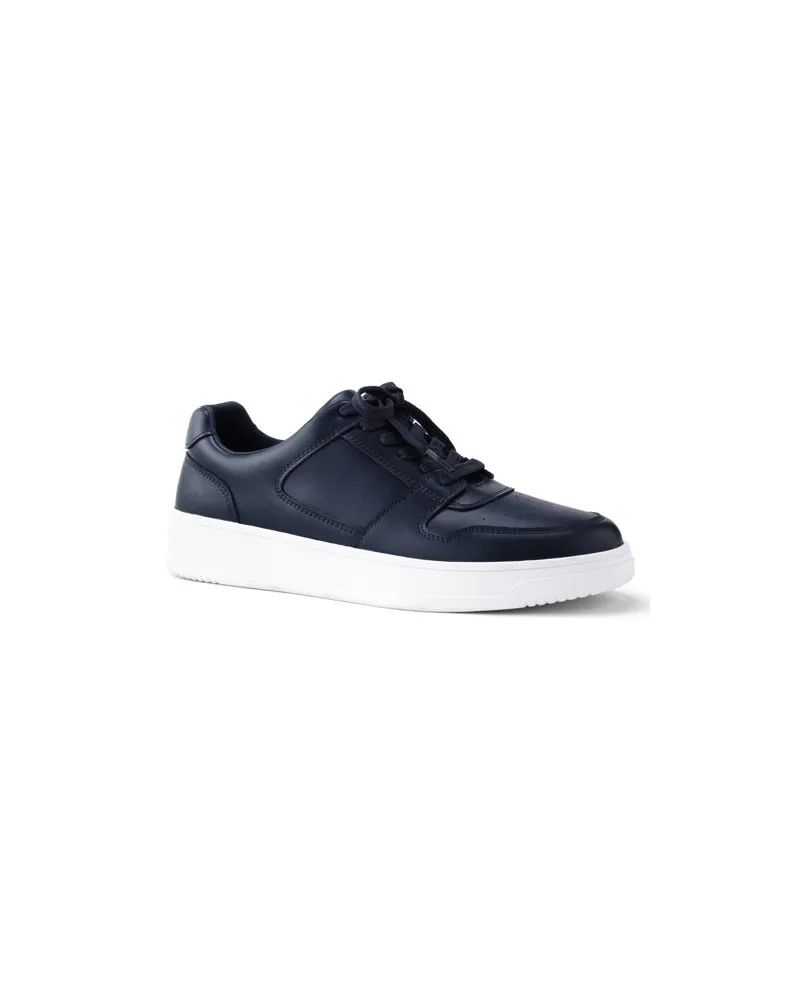 Lands' End Leder-Sneaker, Herren, Größe regular, Blau, Leder, by Blau