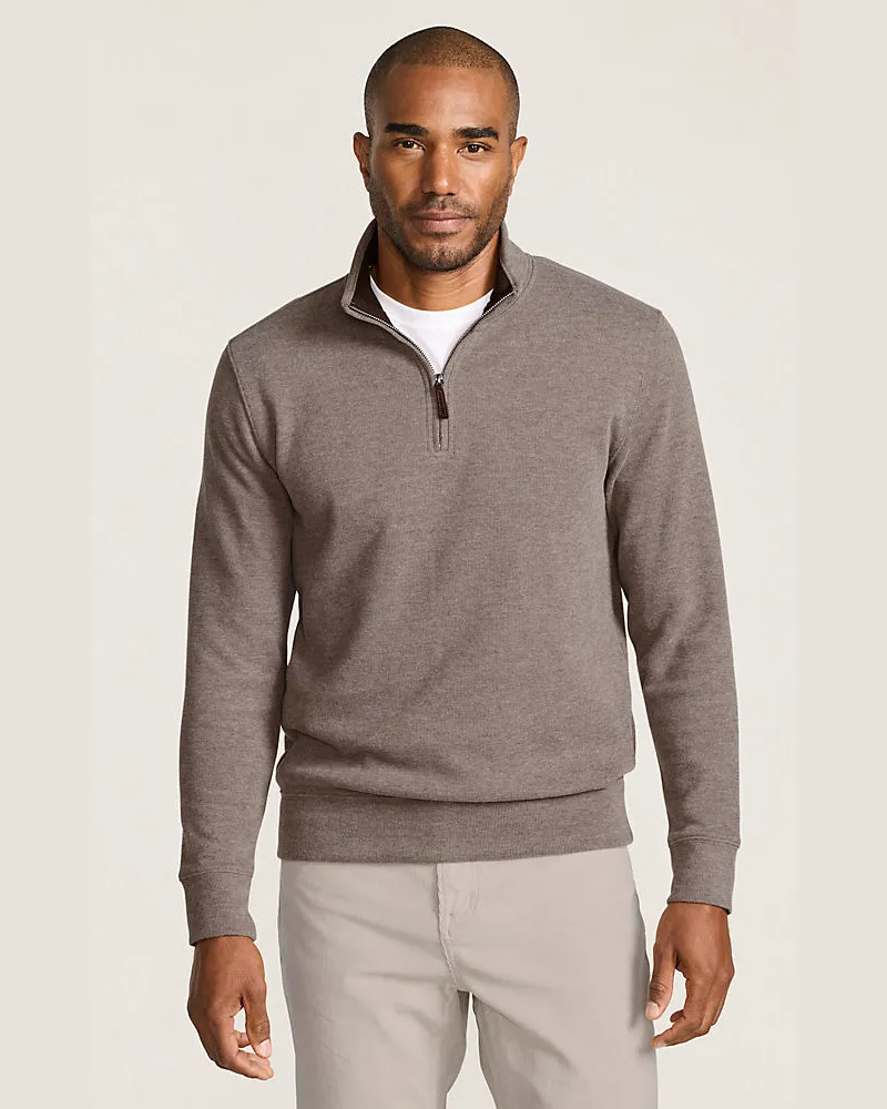 Lands' End Reißverschluss-Pullover aus Bedford-Ripp, Herren, Größe tall, Schwarz, Baumwolle, by Schwarz