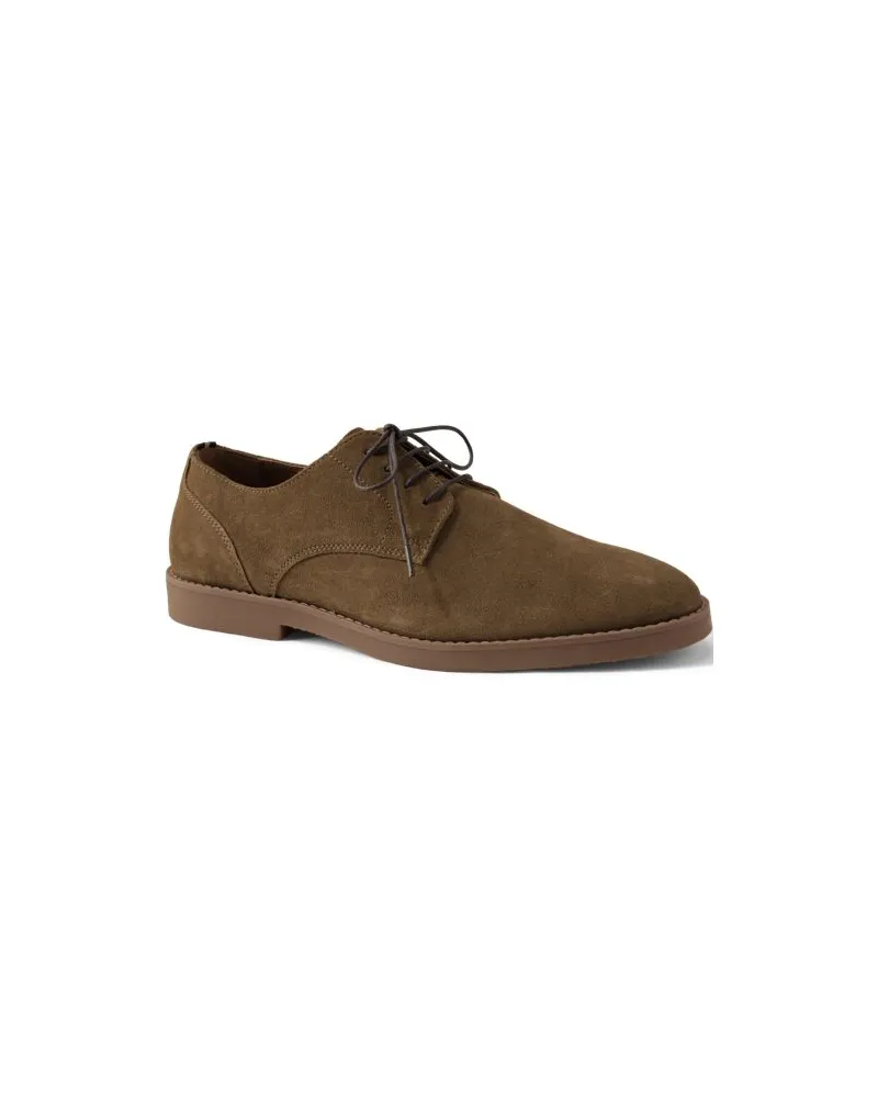 Lands' End Veloursleder-Schnürschuhe, Herren, Größe regular, Grau, by Grau