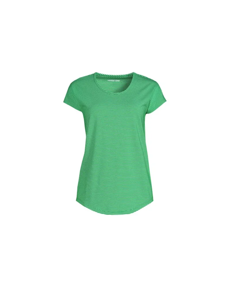 Lands' End Shirt aus Baumwolle/Modal-Mix mit Ballett-Ausschnitt, Damen, Größe petite, Grün, Baumwolle Modal, by Grün