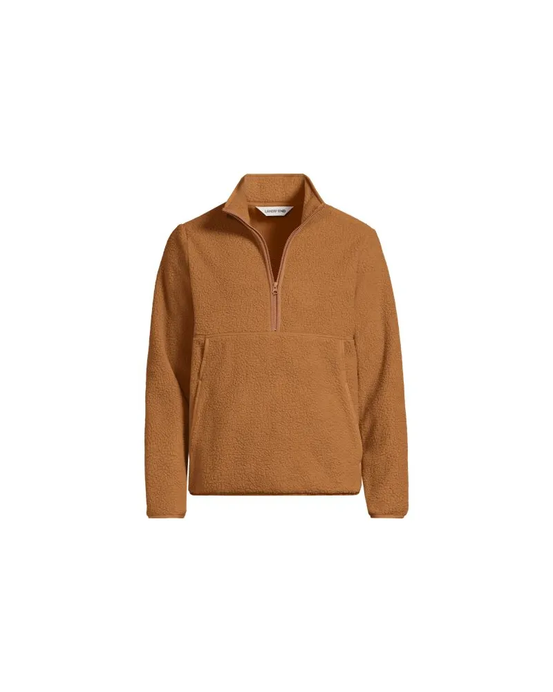 Lands' End Teddy-Pullover mit Reißverschluss, Herren, Größe:44-46 regular, Beige, Polyester, by Beige