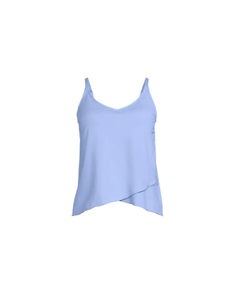 Lands' End Tankinitop mit Tulpensaum chlorresistent, Damen, Größe plus, Blau, Nylon-Mischung, by Blau