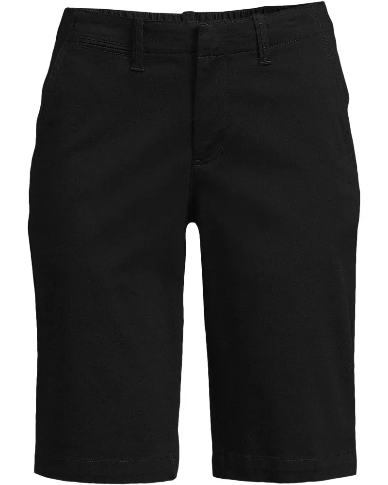 Lands' End Chino-Bermudas, Damen, Größe plus, Schwarz, Elasthan/Baumwoll-Mischung, by Schwarz