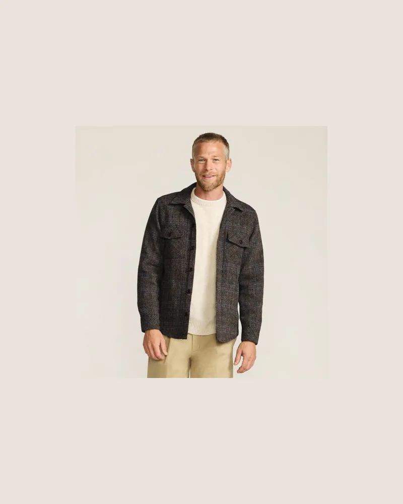 Lands' End Harris Tweed Hemdjacke, Damen, Größe regular, Braun, by Braun
