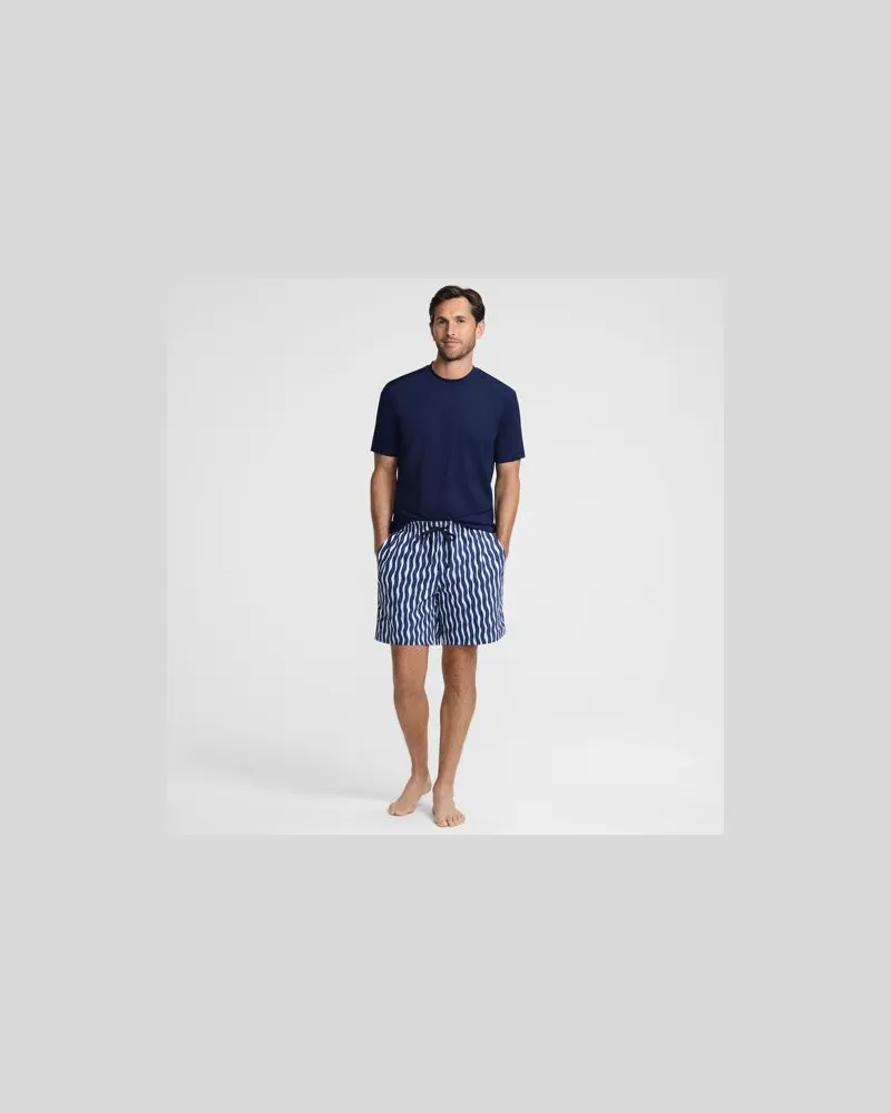 Lands' End Kurzarm-Badeshirt, Herren, Größe regular, Blau, by Blau
