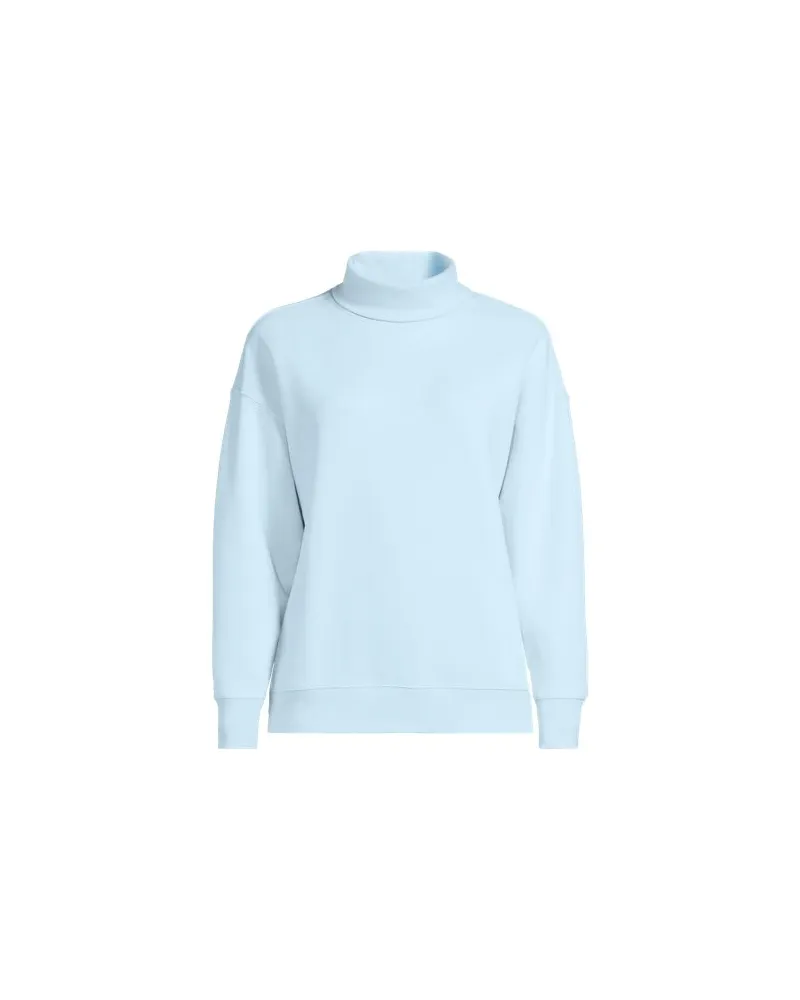 Lands' End Serious Sweats Rollkragenpullover, Damen, Größe plus, Blau, Baumwoll-Mischung/Polyester-Mischung, by Blau