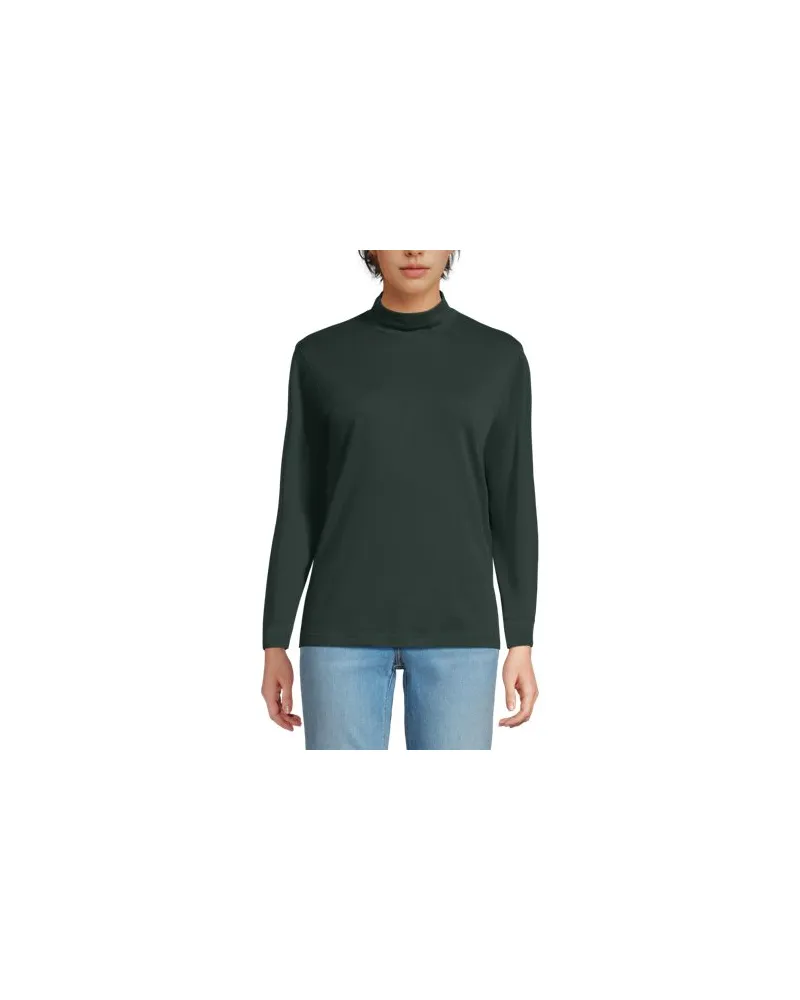 Lands' End Stehkragen-Shirt, Damen, Größe:44-46 petite, Grün, Baumwolle, by Grün