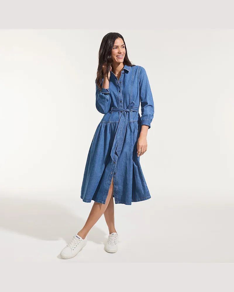 Lands' End Jeans-Midikleid, Damen, Größe regular, Blau, by Blau