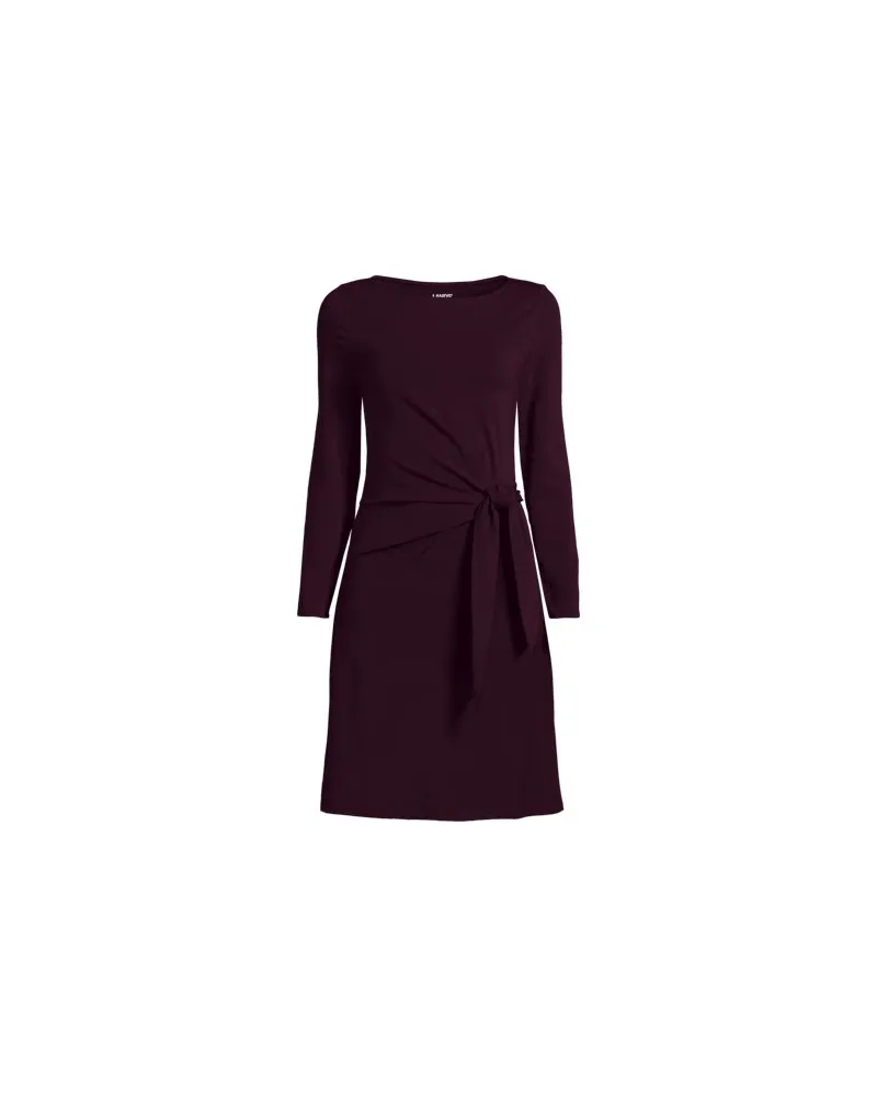 Lands' End Baumwolle/Modal-Kleid mit Zierschleife, Damen, Größe regular, Lila, Baumwolle Modal, by Lila