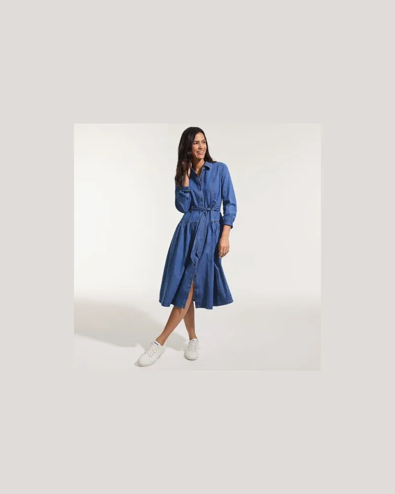 Lands' End Jeans-Midikleid, Damen, Größe:44-46 petite, Blau, by Blau