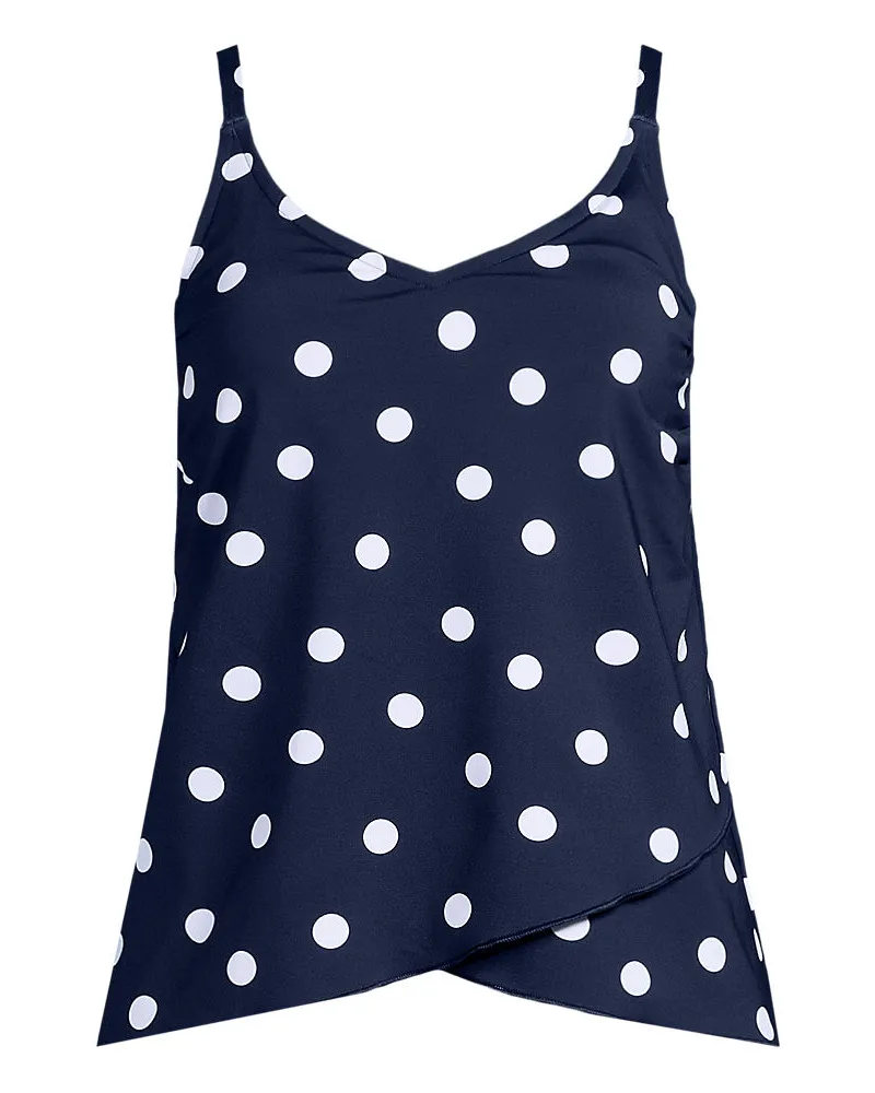 Lands' End Tankinitop mit Tulpensaum chlorresistent, Damen, Größe regular, Blau, Nylon-Mischung, by Blau