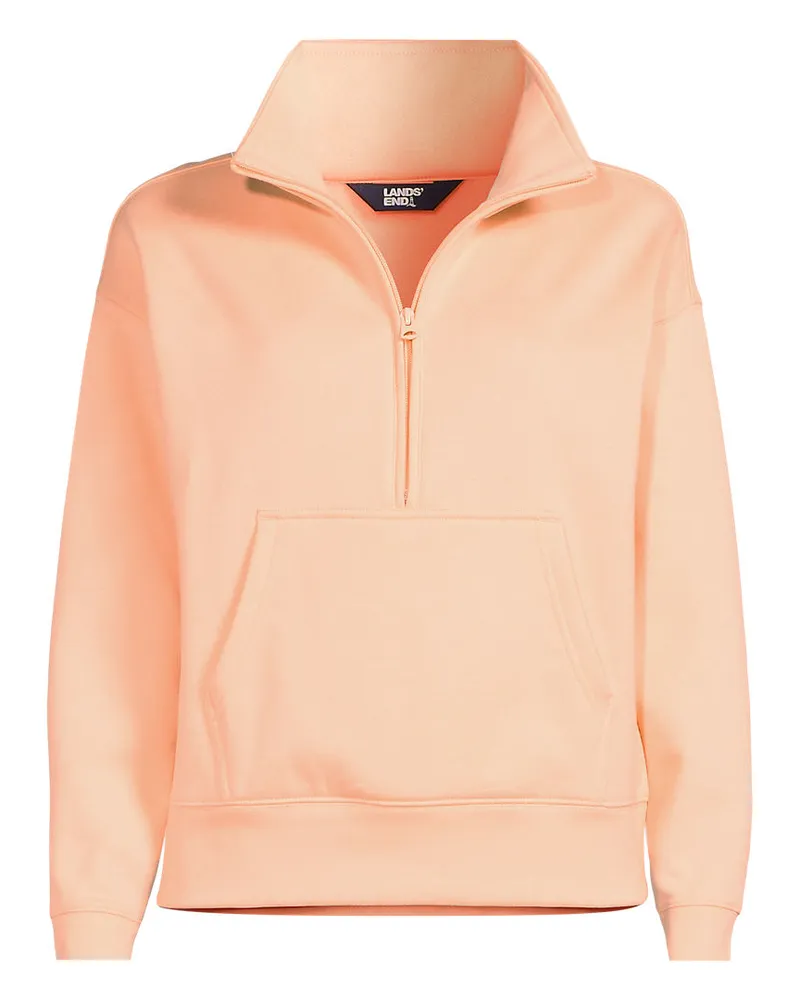 Lands' End Sweatshirt SERIOUS SWEATS mit Reißverschluss, Damen, Größe regular, Orange, Baumwoll-Mischung/Polyester-Mischung, by Orange