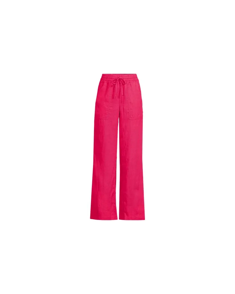 Lands' End Leinen-Schlupfhose mit weitem Bein, Damen, Größe plus, Pink, Leinen, by Pink