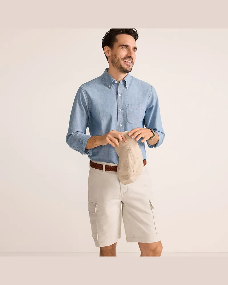 Lands' End Cargo-Shorts mit Stretch, Classic Fit, Herren, Größe regular, Grau, Baumwolle, by Grau