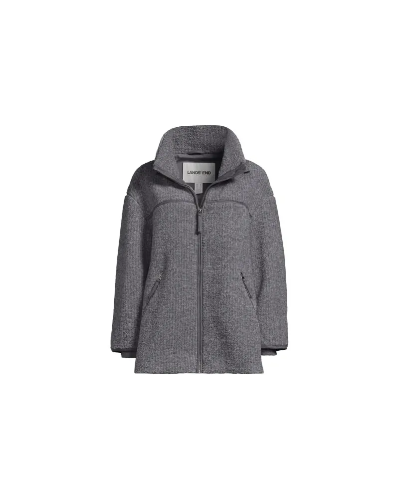 Lands' End Sherpa-Fleecejacke, Damen, Größe regular, Grau, Polyester, by Grau
