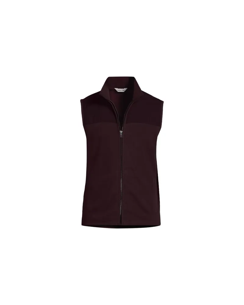 Lands' End Anyweather Fleece-Weste mit Schulter-/Kragenpasse, Herren, Größe:60 regular, Rot, Polyester, by Rot