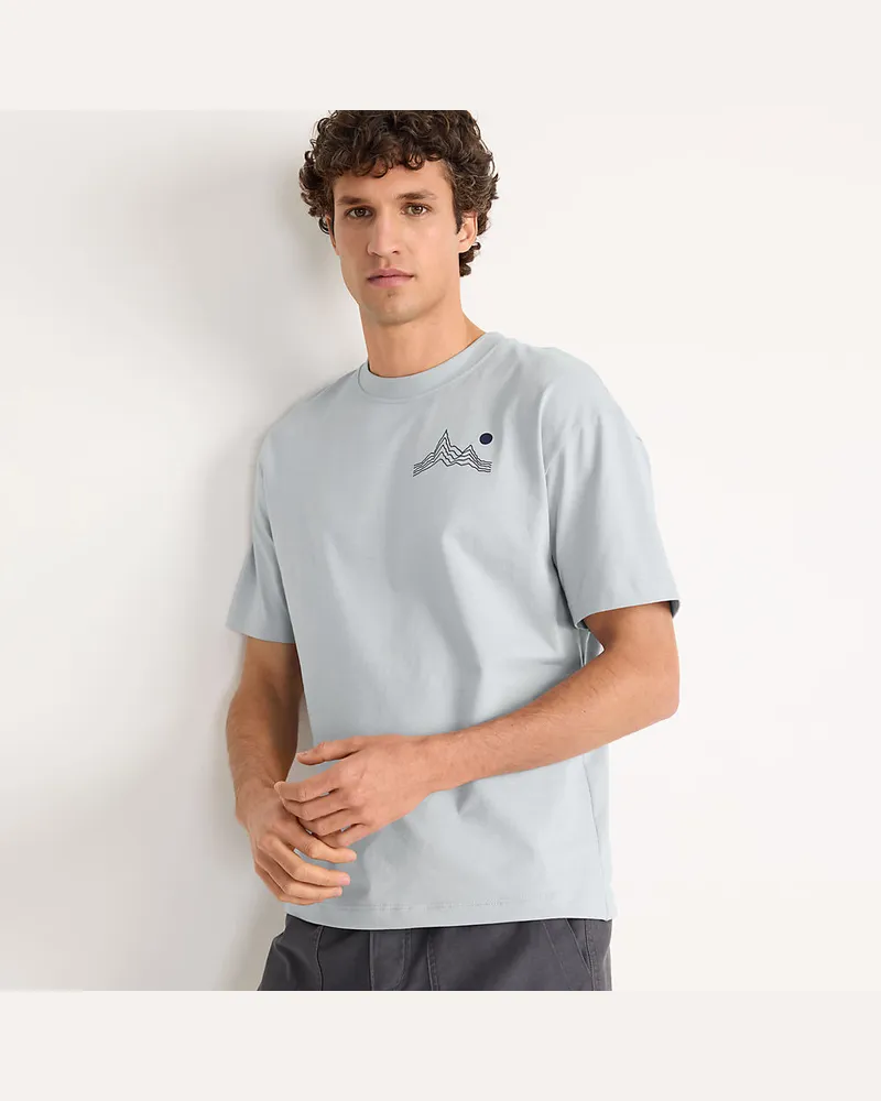Lands' End Grafik T-Shirt, Herren, Größe regular, Grau, Baumwolle, by Grau