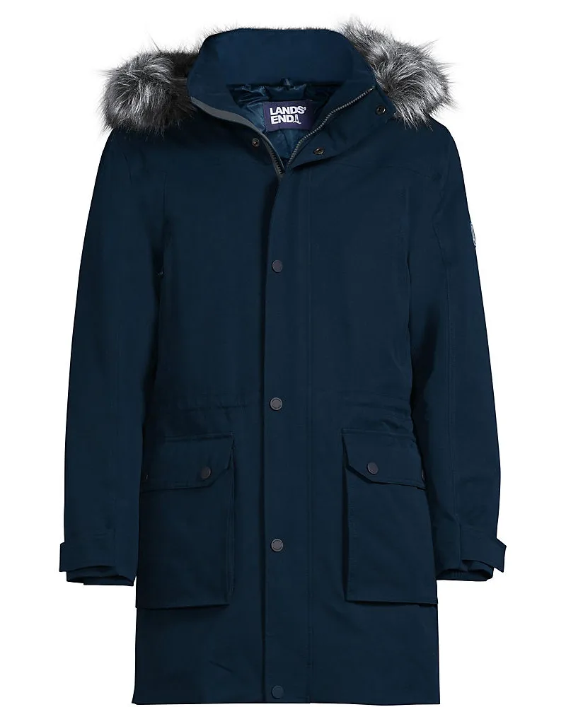 Lands' End EXPEDITIONS Daunenparka, Herren, Größe regular, Blau, Polyester, by Blau