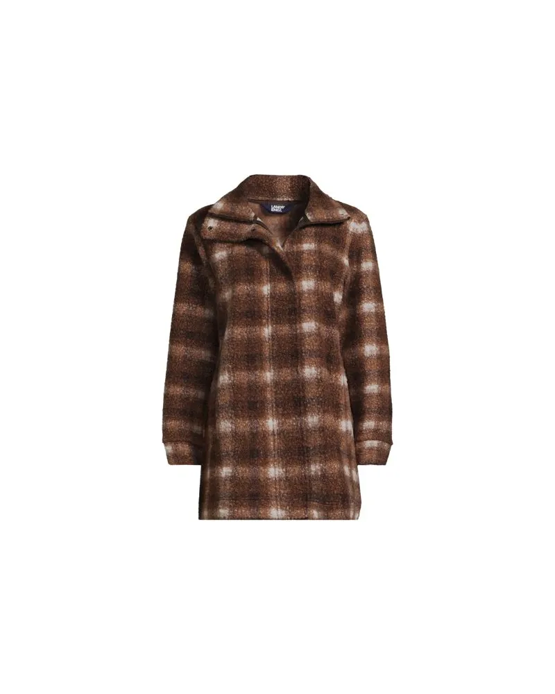 Lands' End Gemusterte Bouclé-Jacke, Damen, Größe plus, Braun, Polyester, by Braun
