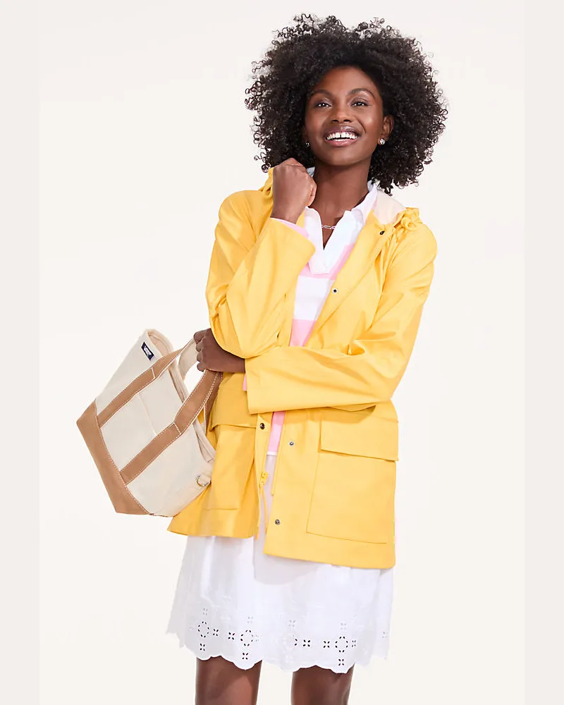 Lands' End Squall Ausgestellte Regenjacke, Damen, Größe petite, Gelb, Polyester, by Gelb