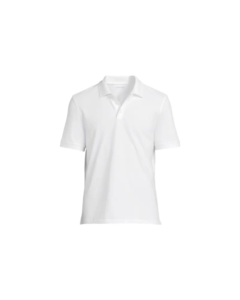 Lands' End Performance Piqué-Poloshirt, Herren, Größe:60 regular, Weiß, Baumwoll-Mischung, by Weiß