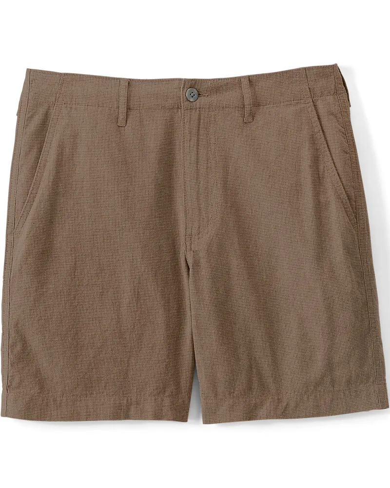 Lands' End Soft Ease Classic Fit Leinenmix-Shorts, 18 cm, Herren, Größe:48-50 regular, Braun, Leinen/Baumwoll-Mischung, by Braun