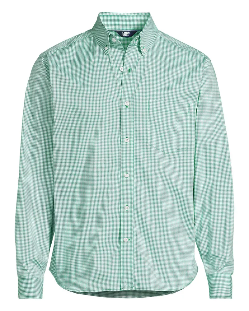 Lands' End Ultimativ-Hemd, Classic Fit, Herren, GrÃ¶ÃŸe regular, GrÃ¼n, Elasthan/Baumwoll-Mischung/Polyester-Mischung, by Grã¼n