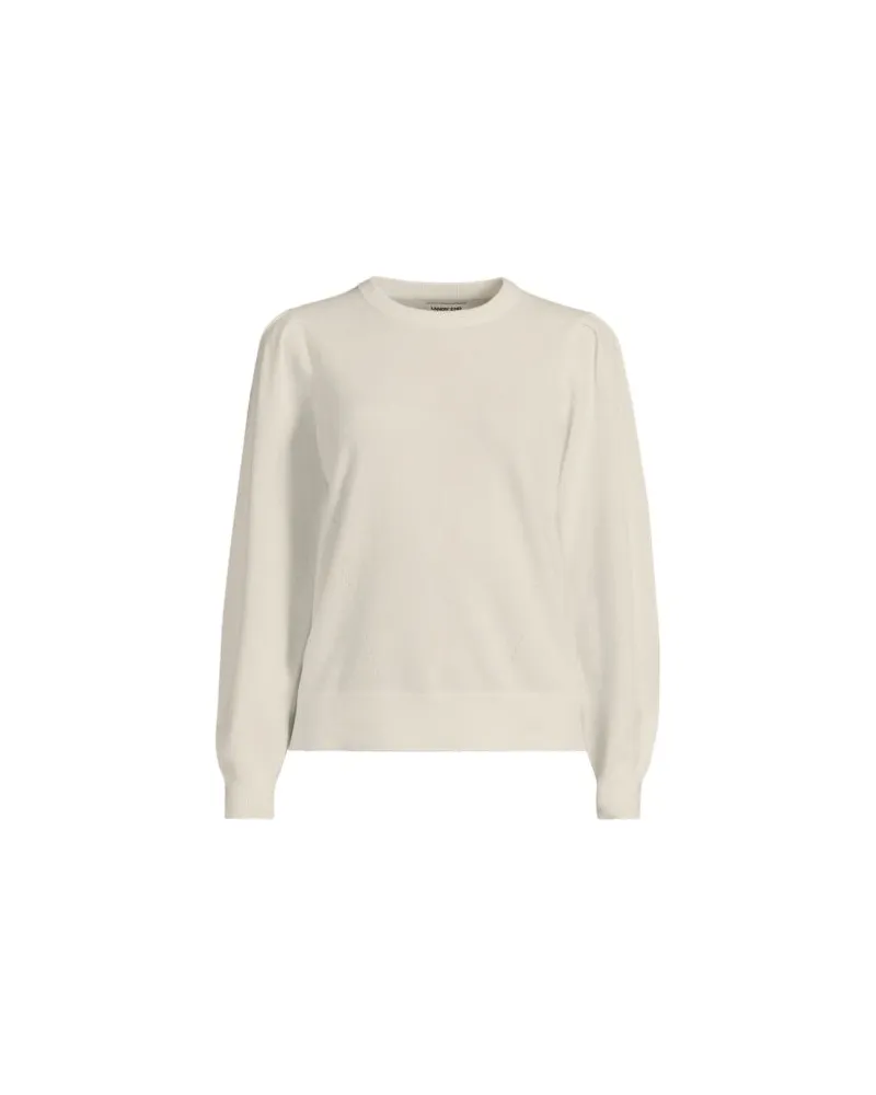 Lands' End Kaschmirpullover mit Puffärmeln, Damen, Größe plus, Weiß, Kaschmir, by Weiß