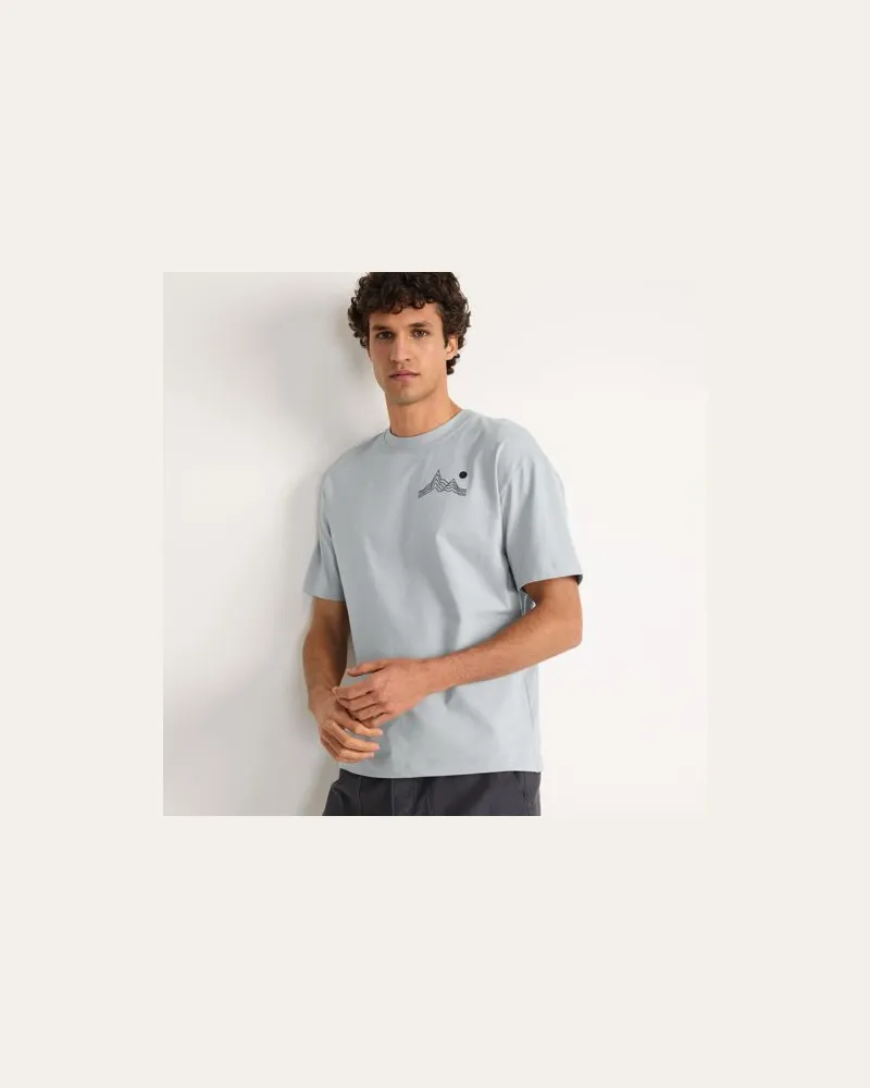 Lands' End Grafik T-Shirt, Herren, Größe:44-46 regular, Grau, Baumwolle, by Grau