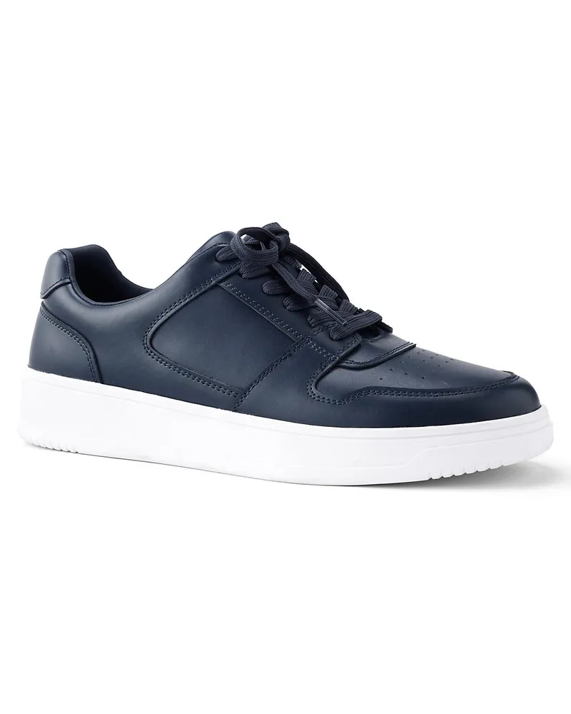 Lands' End Leder-Sneaker, Herren, Größe regular, Blau, Leder, by Blau