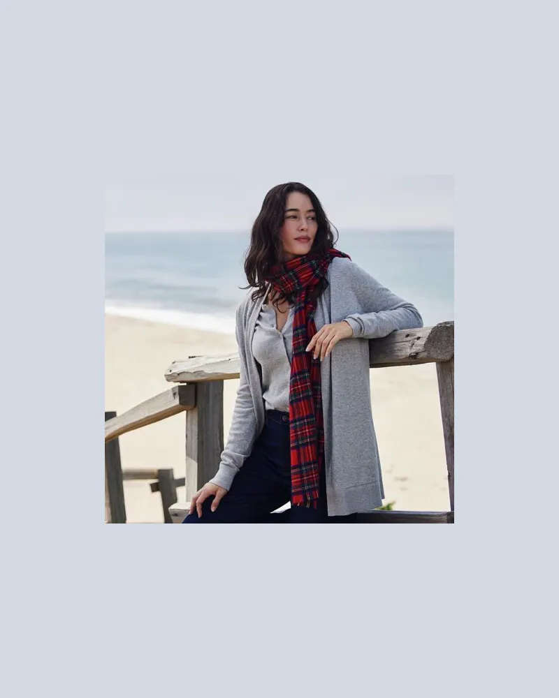 Lands' End Offener Cardigan, Damen, Größe petite, Grau, Baumwolle, by Grau
