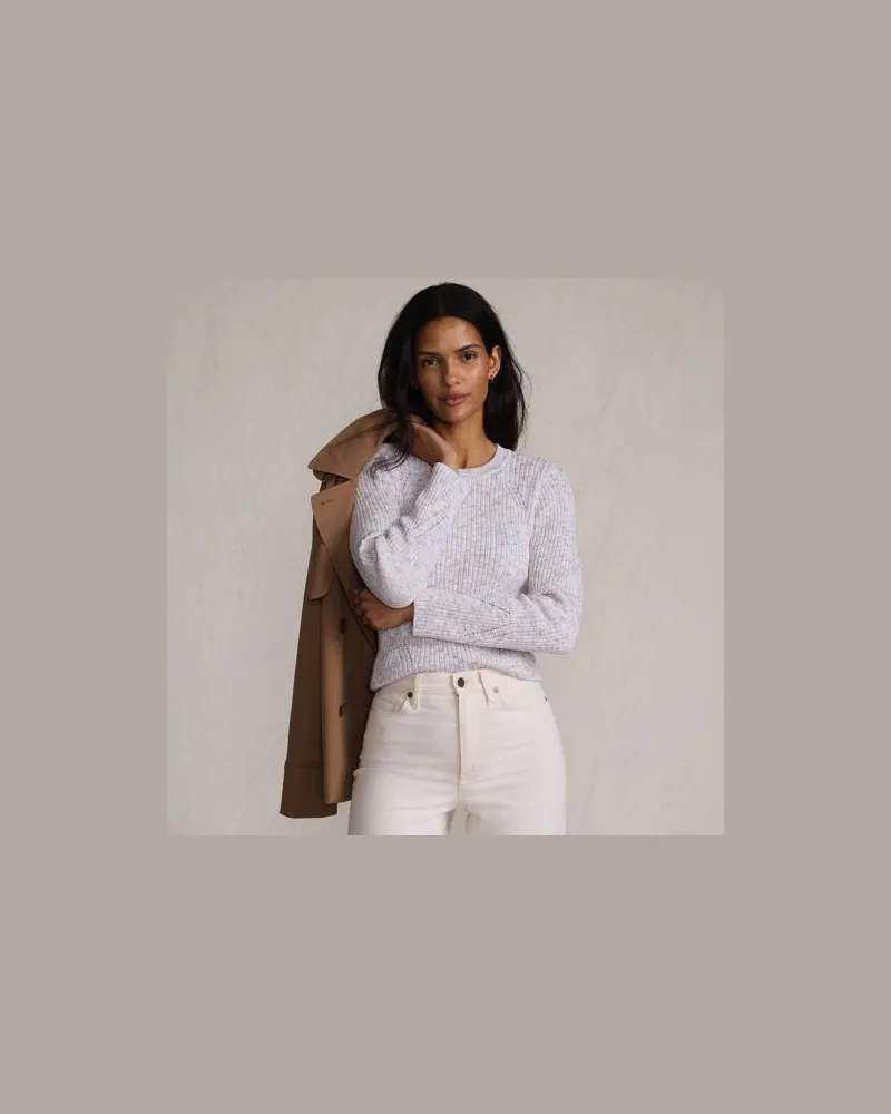 Lands' End Rippstrick-Pullover aus Baumwollmix, Damen, Größe:44-46 regular, Orange, Polyacryl/Viskose/Baumwoll-Mischung, by Orange