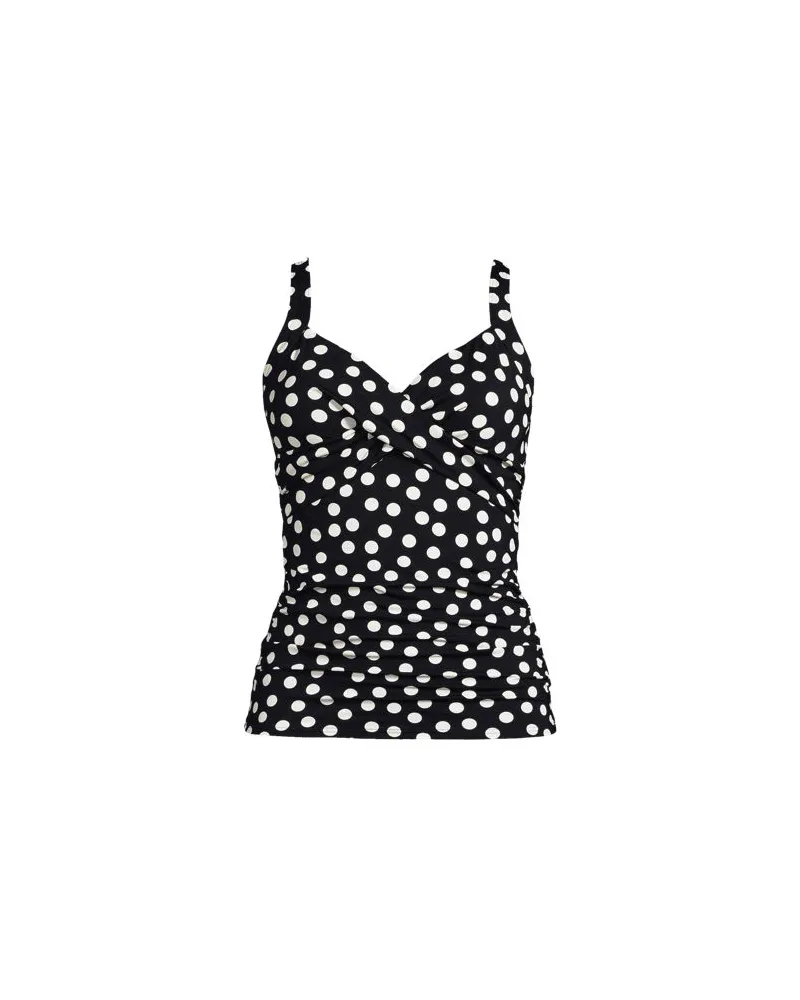 Lands' End Tankinitop CHLORRESISTENT mit V-Ausschnitt, Damen, Größe regular, Schwarz, Nylon-Mischung, by Schwarz