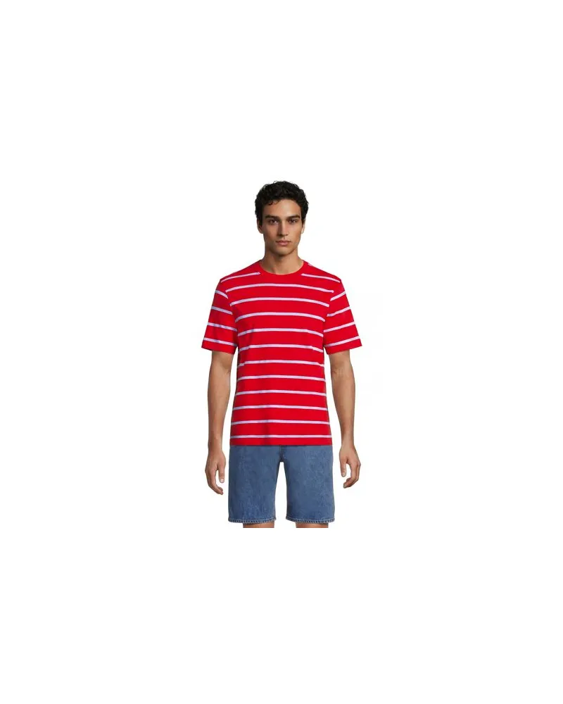 Lands' End Super-T Kurzarm-Shirt, Classic Fit, Herren, Größe regular, Rot, Baumwolle, by Rot