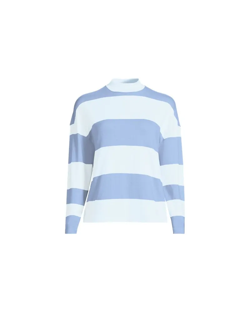 Lands' End Baumwollshirt Maritim Gestreift mit langen Ärmeln, Damen, Größe:32-34 regular, Blau, Baumwolle, by Blau